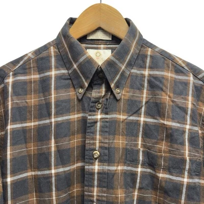 Viyella Men's Sz M Brown Wool Cotton Plaid Flannel Button Down Outdoor Shirt euc - Image 1 of 4