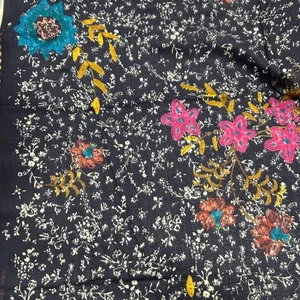 Nani IRO Double Gauze Fabric Set Navy 110×66 Beige 110×100cm - Picture 1 of 4