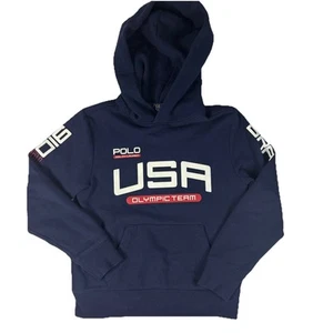 POLO RALPH LAUREN 2016 USA OLYMPIC TEAM Navy Hoodie Sweatshirt, Youth Small - Picture 1 of 8