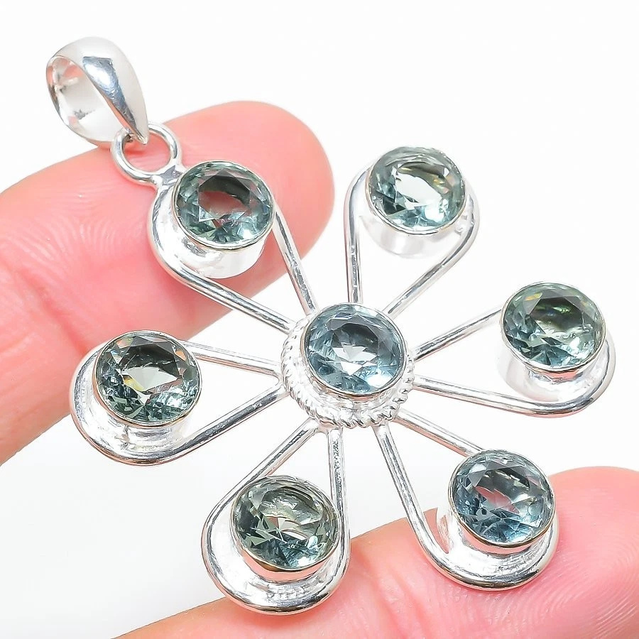 Alexandrite Gemstone  925 Sterling Silver Jewelry Pendant Size 2" - Image 1 of 1