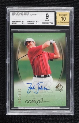 2004 SP Authentic Rookies /1500 Zach Johnson #94 BGS 9 MINT Rookie Auto RC - Image 1 of 3