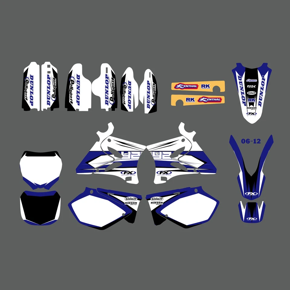 Kit de calcomanías de fondos gráficos de equipo para Yamaha YZ 125 250 YZ125 YZ250 2002-2014 Foto 1 de 1