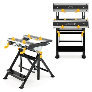 Mesa de trabajo plegable banco de trabajo portátil con plataforma inclinable y altura ajustable - Imagen 1 de 10