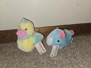 VINTAGE 1988 Kinder GUND Rattle Chirp Twitter Zoo Duck And Pig - Picture 1 of 10