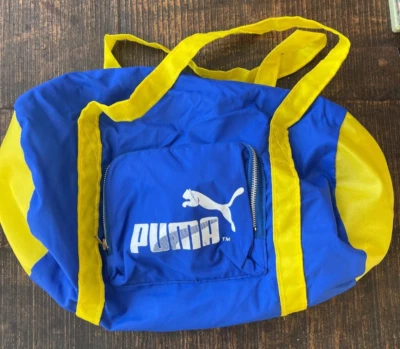 Bolso Vintage PUMA Años 70/80 AUTÉNTICO Azul y Amarillo Nylon 14" Excelente RETRO  Foto 1 de 4