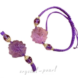 Pulsera de cristal amatista púrpura natural cuentas de zorro piedras preciosas AAA - Imagen 1 de 2