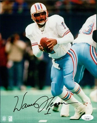 Warren Moon Houston Oilers Signed 8x10 Glossy Photo JSA Authenticated - Image 1 of 2