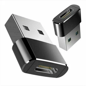 2x Adaptador Convertidor de Puerto Macho USB C 3.1 Tipo C Femenino a USB 3.0 Tipo A Negro - Imagen 1 de 1