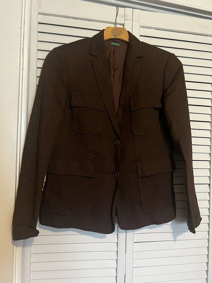 Chaqueta Blazer UNITED COLORS OF BENETTON Mujer Talla XL Grande Mezcla Lino EU 46 Foto 1 de 4