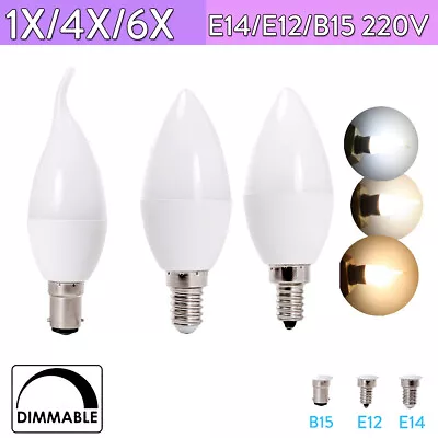 Dimmable Led Candle Bulb 5w Bulbs 3000k 4500k 6000k 220v 240v Light B15 Bedroom - Image 1 of 4