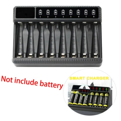 8 Steckplatz USB Smart AA AAA  NiMH Akku Schnellladegerät Battery Charger UD - Bild 1 von 4