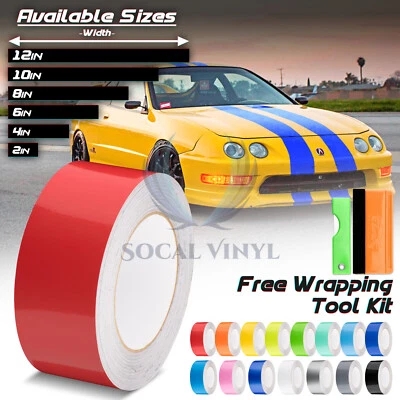 Gloss Color Racing Stripes Vinyl Wrap For Acura Integra Stripe Sticker 25FT/50FT - Image 1 of 4