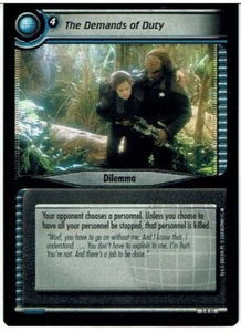 STAR TREK CCG 2E CALL TO ARMS RARE KARTE THE REQUANDS OF DUTY 3R31 ex - Bild 1 von 1