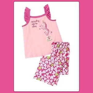 NWT S(5-6) gymboree PRANCING off To Sleep” GYMMIES 2pc SLEEVELESS PJs HEARTS $30 - Picture 1 of 2