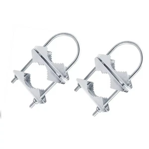 Double Antenna Heavy Duty Mounting Bracket Kit 2 Sets of Mast Clamps 304 Steel - Picture 1 of 3