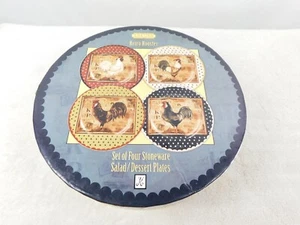 Set di 4 piatti in gallo retrò Sakura di Kim Poloson 8" in gres per insalata/dessert - Foto 1 di 8