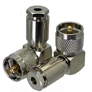 Stecker UHF Stecker PL259 PL-259 Klemme RG58 RG142 RG400 LMR195 Kabel rechter Winkel - Bild 1 von 1