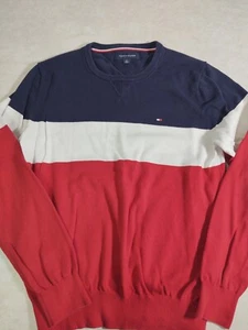 Tommy Hilfiger Adult Small Long Sleeve RWB Logo Pullover Sweater 2018 Pre-owned - Picture 1 of 10