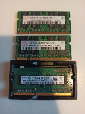 3 Barrettes mémoire SO-DIMM SAMSUNG et HYNIX pour ordinateurs portables - Photo 1/2