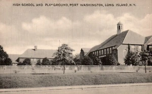 POSTCARD HIGH SCHOOL & PLAYGROUND PORT WASHINTON LONG ISLAND NEW YORK - Imagen 1 de 2