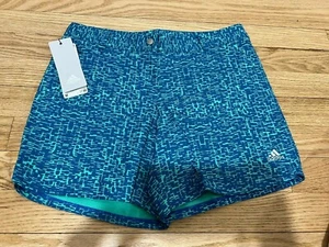 adidas Golf Girl's Size M Hi-Res Blue Printed Shorts $50 NWT #CE3053 - Picture 1 of 7
