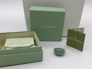 ANILLO PATRIMONIAL PLATA ESTERLINA 925 CIRCONITA JADE JUDITH RIPKA TALLA 7,5 RARO - Imagen 1 de 7