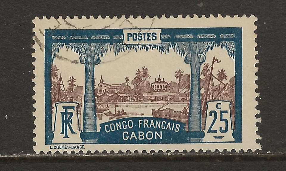 Gabon 1910 Libreville view insc. Congo Français 25c o/FU SG/Yvert 39 - Image 1 of 1