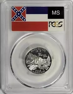 2002-S Silver Washington Quarter - Mississippi - PCGS PR69DCAM - Flag Series - Picture 1 of 2