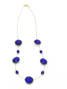 Auténtico collar de cuentas de cristal de Murano, alambre de oro de 14k, hecho en Venecia, Italia - Imagen 1 de 4