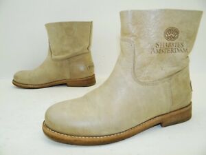 Shabbies Amsterdam Stiefelette Boots Stiefel Damen Schuhe Leder Gr.36 Beige