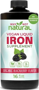 Why Not Natural Liquid Iron Supplement for Women, Men and Kids, Vegan Formulatio - Picture 1 of 12