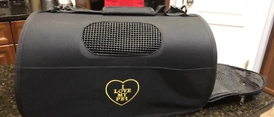 Transportador de mascotas aprobado por aerolínea perro o gato negro I Love My Pet Foto 1 de 4