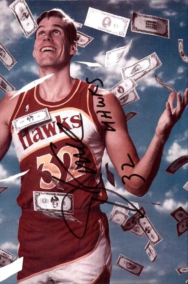 Jon Koncak Signed 4x6 Photo Atlanta Hawks Orlando Magic SMU Mustangs Autograph - Image 1 of 1