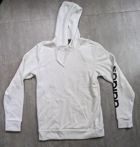 Adidas Men's White Graphic Fleece Lined Pullover Hoodie size Small FL4833 - Picture 1 of 10