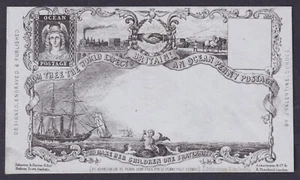 1850 Valentine Ocean Penny Postage Propaganda Envelope Type 1 State 11 Fine - Picture 1 of 2