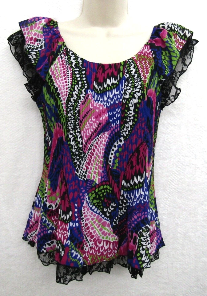 Top de piano para mujer pequeño rosa sin mangas cuello redondo camisa blusa informal  Foto 1 de 4