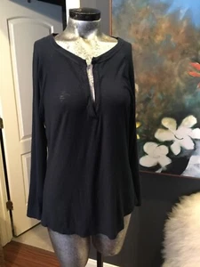 James Perse Women's Size 2 navy Knit Top Snub Shirt Casual Shirt EUC - Picture 1 of 8