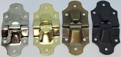 Bisagra de tope de maletero de acero tapa de pecho cúpula vaporera latón antiguo níquel negro vintage Foto 1 de 4