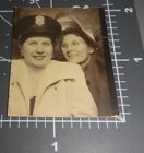 Women w/ POLICE HAT Straw Bonnet Silly Woman FUNNY  PHOTO BOOTH Arcade Vintage