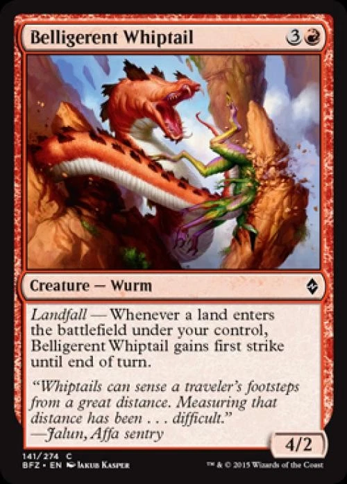 Belligerent Whiptail - Light Play MTG Battle for Zendikar - Image 1 of 1