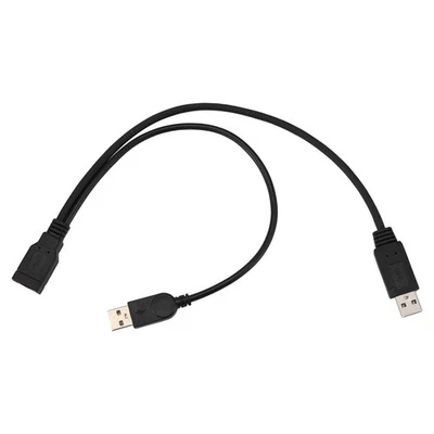 Black USB 3.0 Female to Dual USB Male Extra  Data Y Extension Cable for 2.54634 - Image 1 of 4