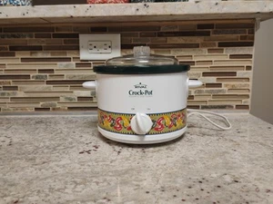 Rival Crock Pot Stoneware Slow Cooker Chili Pepper design 3122 2 Qt Great Shape - Picture 1 of 11