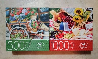 PEDDLIN POSES + TIEMPO DE PICNIC Cardinal 500/1000 Piezas Carro de Flores Rompecabezas Foto 1 de 4