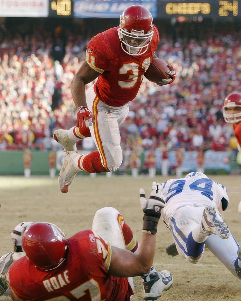 Impresión fotográfica brillante Priest Holmes #31 Kansas City Chiefs NFL 8"X10" 5 Foto 1 de 1