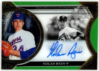 Nolan Ryan 2020 Topps Five Star Pentamerous Penmanship Green Auto Card 02/10 - Image 1 of 2