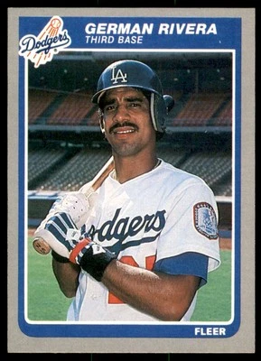 1985 Fleer German Rivera RC Los Angeles Dodgers #382 - Image 1 of 2