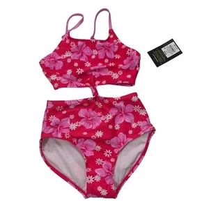 New Art Class Girls Medium (8) 1PC Strappy Tropical Floral Swim Suit Swimsuit - Picture 1 of 3