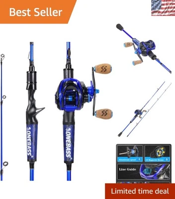 Combo de vara de pesca e molinete - Relação de engrenagem 7.3:1, perfeito para pesca de robalo - Imagem 1 de 4