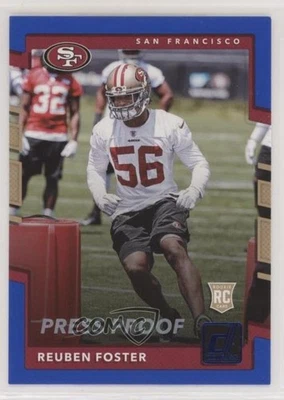 2017 Panini Donruss Rookies Press Proof Blue Reuben Foster #382 Rookie RC - Image 1 of 2