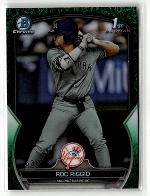 2023 Bowman Draft #BDC-30 Roc Riggio Chrome 1st Green Grass Refractor #/99 READ - Image 1 of 2